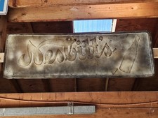 Vintage Nesbitt’s Orange Soda Sign 54x18 Embossed Metal Self-Framed-Ghost Look picture
