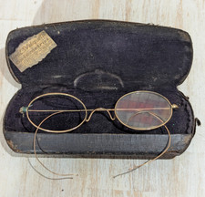 Antique Round Eye Glasses / Antique Spectacles  in Original Optometrist Case picture