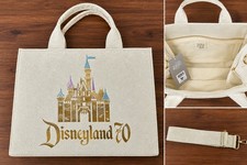 Disneyland 70th Anniversary Crossbody Tote Bag Gold Glitter Disney Purse picture