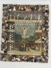 1938 A. Goes Stations of the Cross Lithograph Print Framed Catholic Religious picture
