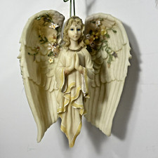 Hidden Praying Angel Christmas Ornament With Hinged Wings 6” Vintage picture