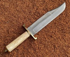 Bowie Knife Custom Made Hand Forged Carbon Steel Clip Point Bowie with sheath picture