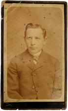 Antique 1880s Cabinet Card Portrait by Ernst Eiding Aschersleben Germany picture