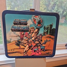 Vintage 1983 He-Man & Masters of the Universe  lunchbox and thermos by Aladdin  picture