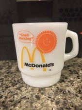 McDonald’s Coffee Cup - Vintage Fire King Milk Glass Mug - Good Morning picture