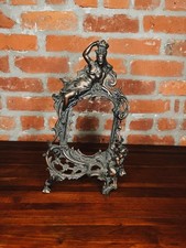Antique French Art Nouveau Bronze And Coppered Cast Beatrice Photo Frame 12