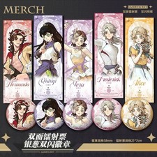 2Pcs Game Identity Ⅴ Spark Race Composer Galatea Marcus Emil Laser Ticket Badge picture