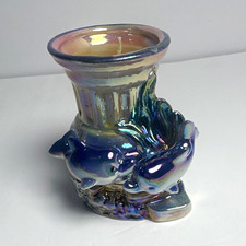 Iridescent Multicolor Ceramic Fish Candle Holder 3D Effect Animal Theme picture