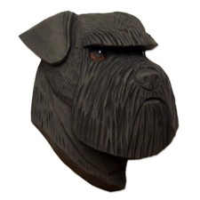 Schnauzer Head Plaque Figurine Black Uncropped picture