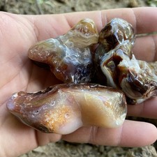 3pc Polished Fire Agate Beautiful Specimens 6.32 Oz picture