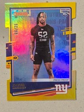 2020 DONRUSS #271  XAVIER MCKINNEY GIANTS ROOKIE CARD GOLD PRESS PROOF #6/25 picture
