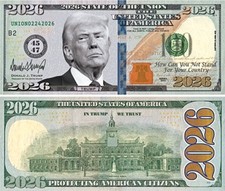 5 Pack Donald Trump 2026 Presidential Dollar Bill Collectible POTUS Union Money picture