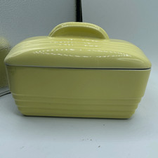 Vintage Hall Art Deco for Westinghouse yellow lidded refrigerator dish. picture