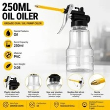 250ml Manual Oil Oiler Pump Can Lubrication Bottle PVC Hose Machine Tool picture