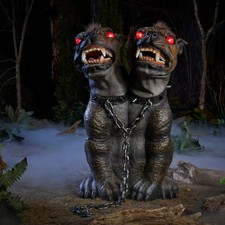 Home Accents Holiday 26PA05422 Two-Headed Animated LED Hell Hound 3.5 ft NEW picture