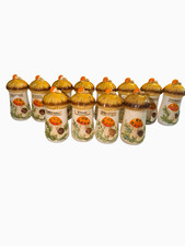 Vintage Sears Merry Mushroom Ceramic Spice Shakers Set of 12 1977 Japan 🍄 picture