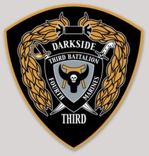 Officially Licensed USMC 3rd Battalion 4th Marines Sticker (Darkside Third) picture