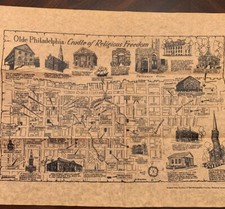 Olde Philadelphia: Historic Church Map Replica Document picture