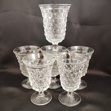 Fostoria 'American' Clear Cut Crystal Glass Water Goblets, Set Of 6, OBO picture