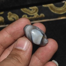 Genuine Ancient Old Tibetan Himalayan Banded Agate Stone Dzi Bead picture