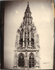France, Caudebec-en-Caux, Church of Notre-Dame, La Flèche Vintage Albumen Print. picture