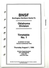 1st BNSF Oklahoma division ETT #1  08/01/1996 BNSF Railway no logo picture