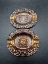 Vintage Brass Florida South Carolina Crest Ashtrays Souvenir Lot of 2 picture
