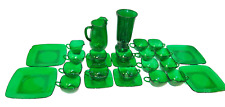 Forest Green Glassware Anchor Hocking 26 Assorted Pieces Vintage  L2675 picture