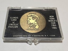 Rare John F. Kennedy/Abraham Lincoln Bronze Metal Medallion picture