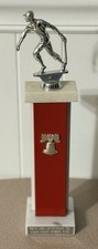 VTG 1976 Baseball Trophy Liberty Bell 15” Italian Marble Base Bicentennial picture