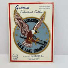 Vintage 1960s GEMSCO USS Lake Champlain Navy Aircraft Carrier Patch NOS picture