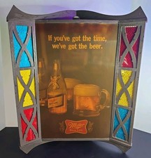 Very Rare Vintage Miller High Life Advertising Corner Lighted Sign Works Great picture