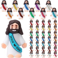 Bememo 50pcs Mini Jesus Loves You Religious Figures,Multicolor picture