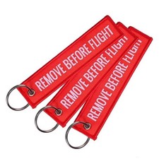 3PCS Aviation Remove Before Flight Keychain – Double Sided Embroidered Jet Tag picture