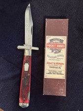 1992 Queen  Schatt & Morgan 04181L Red Jig Bone Swing-Guard Lockback Cheetah 🔥 picture