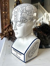 L.N. Fowler Phrenology Bust Ceramic Porcelain Head Medical Psychology Gift Decor picture