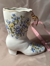 Enesco Floral Boot Shoe Ceramic Vase Hand Painted Porcelain 5 1/4