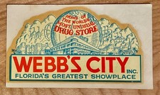 Vintage 1950s St. Petersburg Florida Webb's City Souvenir Decal picture