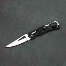 Black Keychain Pocket Knife Folding  Stainless Steel Sharp Outdoor Camping picture
