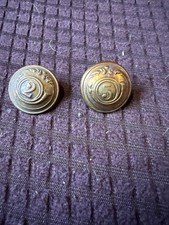 WWI Antique Belgian 2nd & 5th Regiment of Riflemen Chasseurs Buttons Lot Pair picture