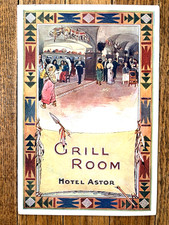 1909 HOTEL ASTOR Grill Room MENU HUNTING Lodge NATIVE AMERICAN Motif Broadway NY picture