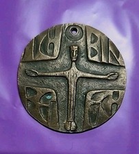 Vintage MCM GERMAN Bronze Cross CHRIST EGINO WEINERT 3