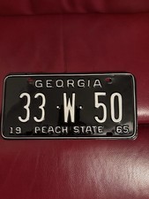 Original 1965 Georgia Truck License Plate 33-W-50 Upson County Low Number picture