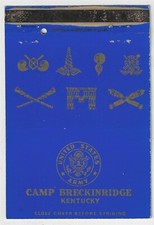 Matchbook Cover Cover Camp Breckinridge Kentucky US Army Postcard inside. picture