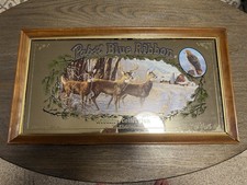 Rare 1991 Wildlife Collection Pabst Blue Ribbon WHITETAILS Deer Mirror 28.25