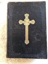 1869 Swedish  Family Bible in Hardback ~ Gold tone edged picture