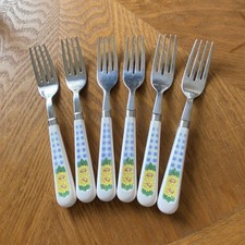 Corelle SUNSATIONS FLATWARE SET 6 Regent Sheffield Stainless SUNFLOWERS Forks picture