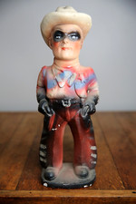 Vintage Chalkware Lone Ranger Figure Masked Cowboy TV Show Carnival toy prize picture
