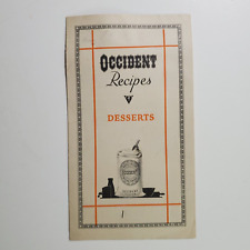 Vintage 1929 Occident Flour Dessert Recipes Cookbook NO Reserve picture