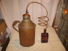 NICE Antique Copper 2 GAL Moonshine Still w/Coil+ RARE K C BOOZ'S OLD CABIN JUG picture